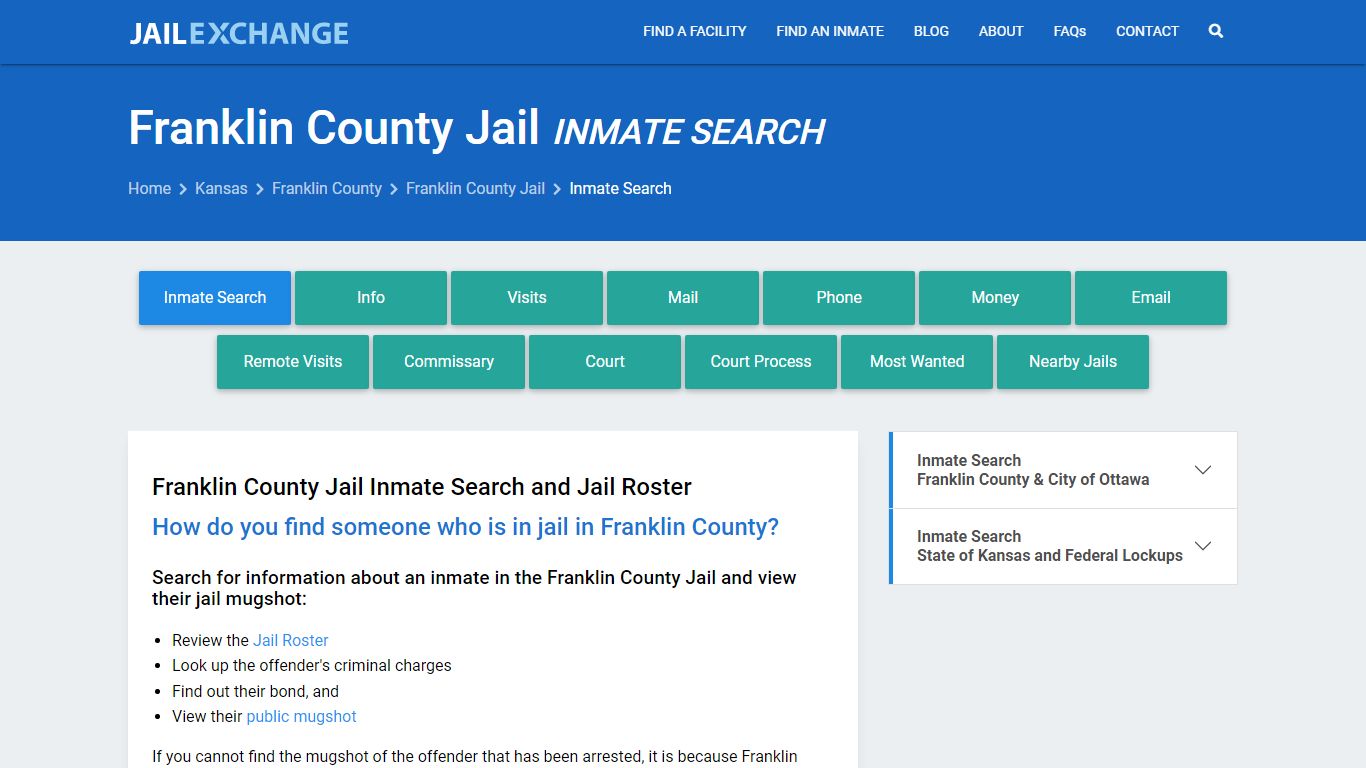 Inmate Search: Roster & Mugshots - Franklin County Jail, KS